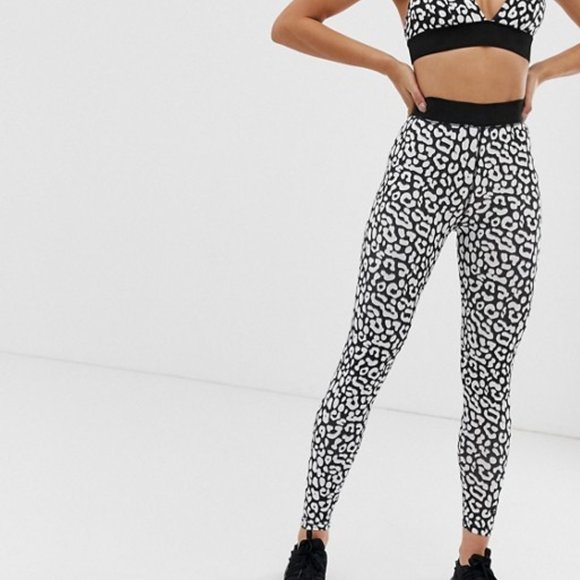 Womens Leopard Print Gym Leggings